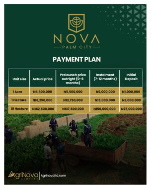 Nova palm city payment plan per acre 117