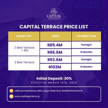 Capital terrace duplex eleko ibeju-lekki lagos 087